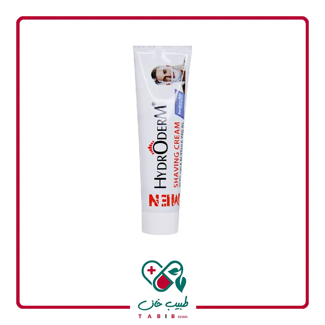 خمیر اصلاح صورت هیدرودرم آقایان پوست حساس 100گرم/Men Shaving Cream For Sensitive Skin Hydroderm 100g — تصویر ۳