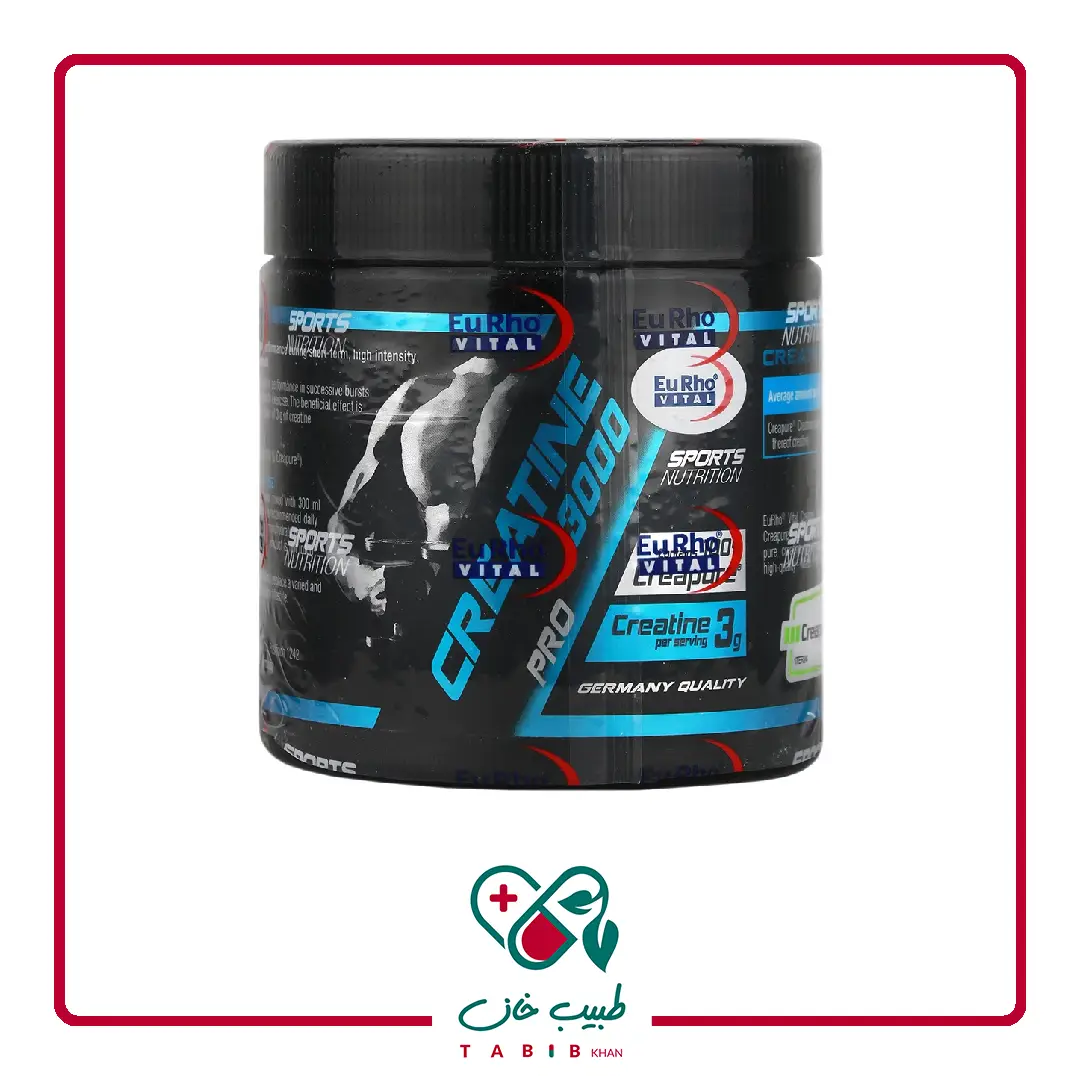 پودر کراتین 3000 یوروویتال 250 گرمی/Eurhovital Creatine 3000 Powder 250 g
