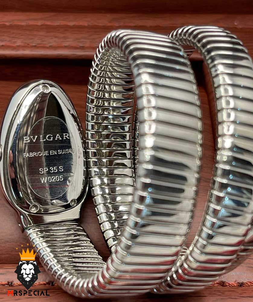 ساعت مچی زنانه بولگاری ماری دستبندی استیل صفحه سبز BVLGARI SERPENTI 0951 — تصویر ۴