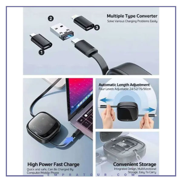 پک چند منظوره کابل و تبدیل کوتسی COTECI MULTIFUNCTIONAL TELESCOPIC CORD STORAGE BOX 87701 — تصویر ۵