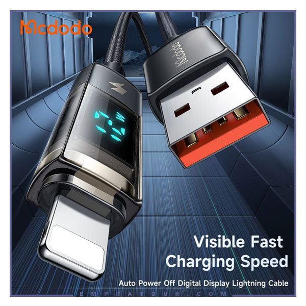 کابل شارژ لایتنینگ قطع کن دار 1.2 متری مک دودو Mcdodo Lightning Auto Power Off CA-3620 — تصویر ۵