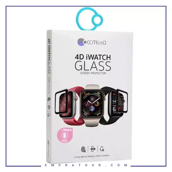 گلس اپل واچ 41 میلیمتری سری 7 و 8 کوتتسی Coteetci iWatch7/8 full Glue tempered glass 41mm 24006-41 — تصویر ۳