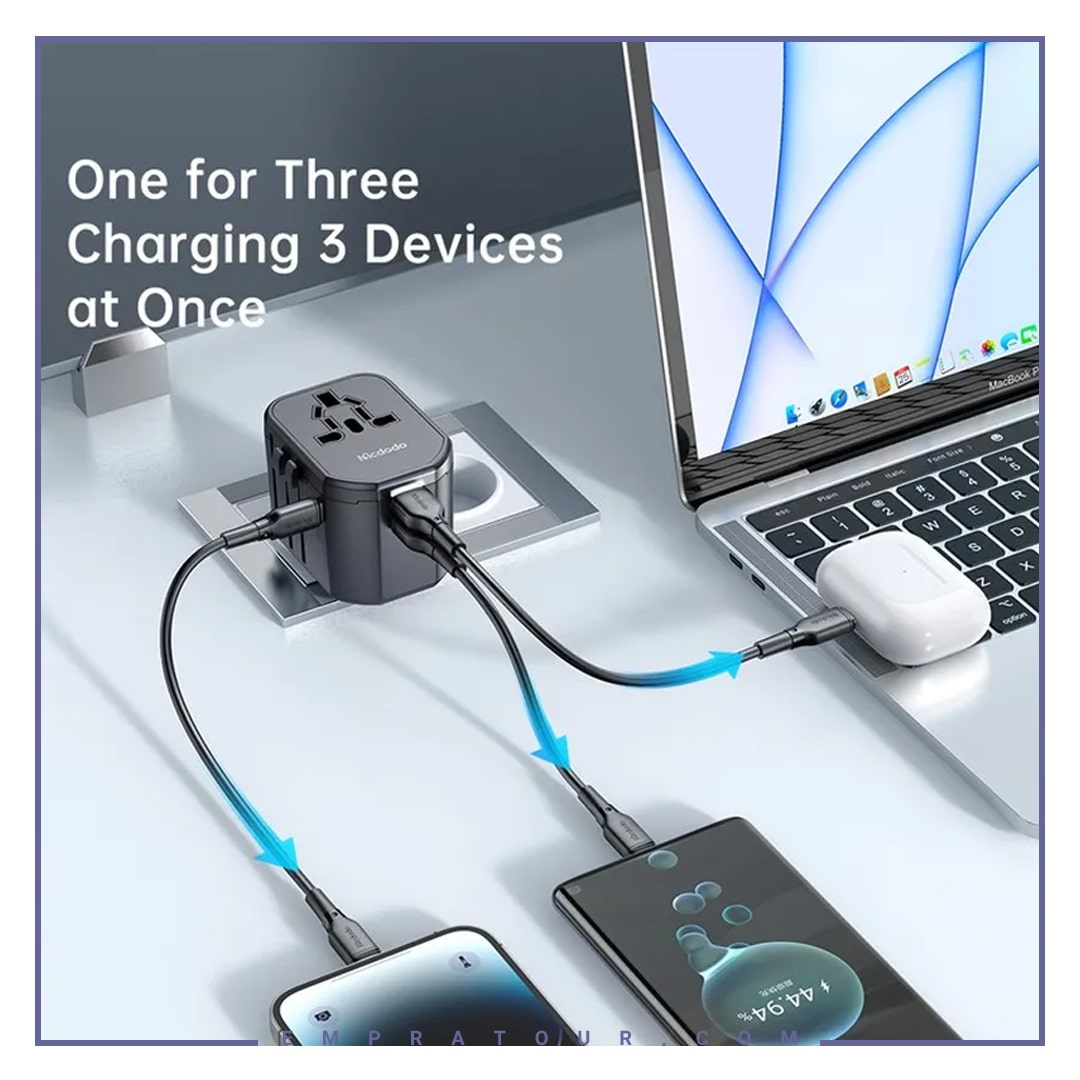 آداپتور دیواری فست شارژ مک دودو Mcdodo 20W PD Fast Charging Universal Travel Adapter CP-3471 — تصویر ۶