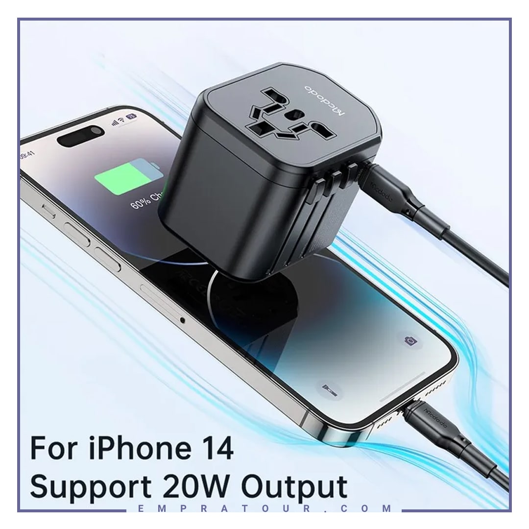 آداپتور دیواری فست شارژ مک دودو Mcdodo 20W PD Fast Charging Universal Travel Adapter CP-3471 — تصویر ۷