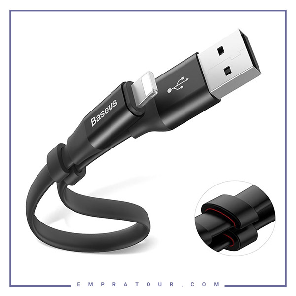 کابل شارژ و انتقال داده لایتنینگ بیسوس Baseus Nimble Portable lightning Cable 23cm CATMBJ-01 — تصویر ۳