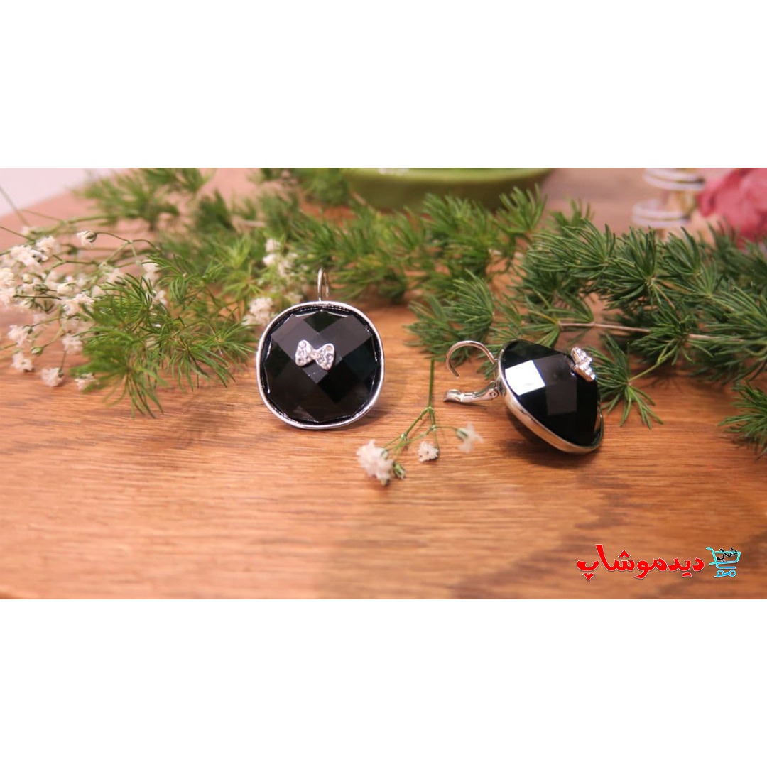 گوشواره کوتاه نگینی 10241 — تصویر ۲