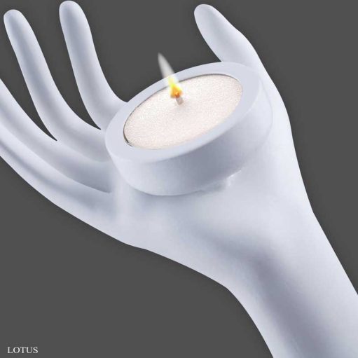 جا شمعی لوتوس مدل MELLISSA-PH-70014 رنگ WHITE — تصویر ۴