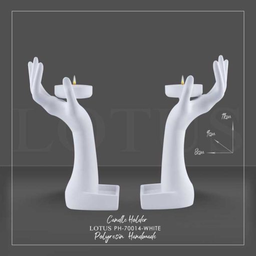 جا شمعی لوتوس مدل MELLISSA-PH-70014 رنگ WHITE — تصویر ۵