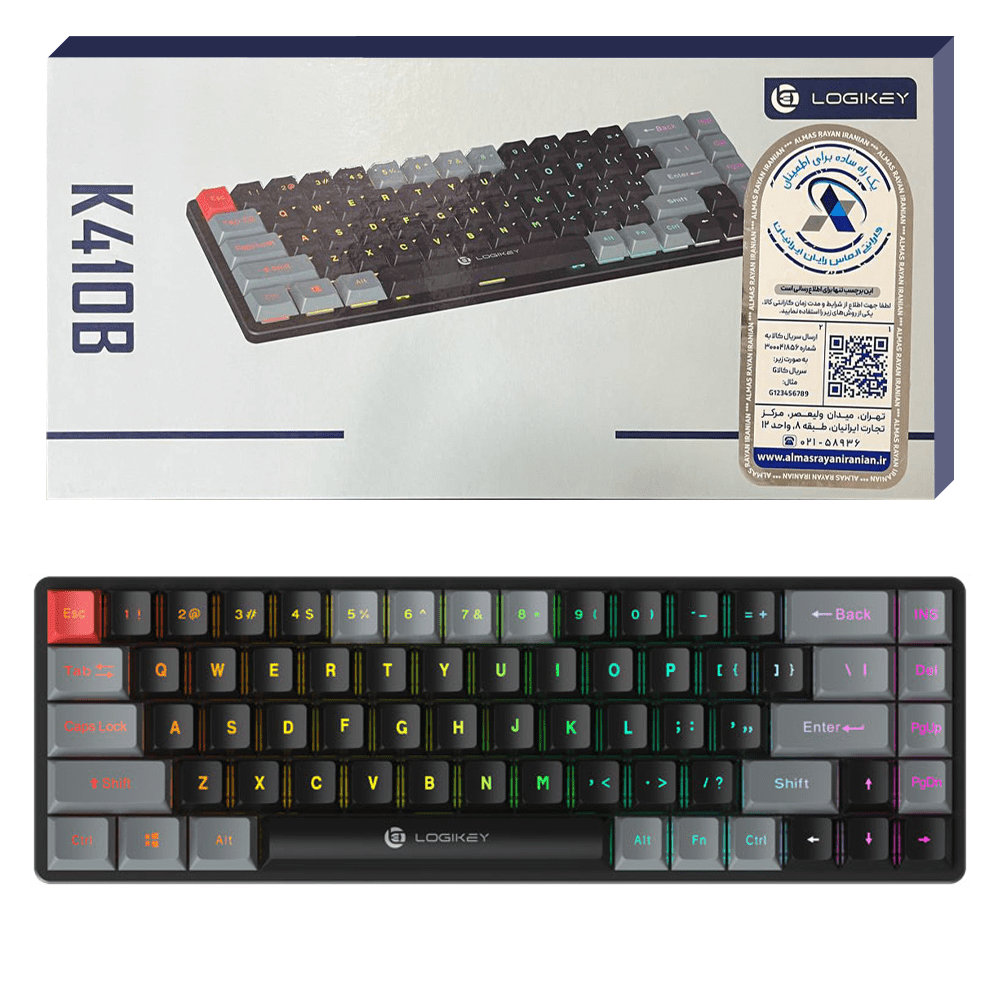 کیبورد بی سیم لاجی کی مدل LOGIKEY K410B مشکی گارانتی الماس — تصویر ۲