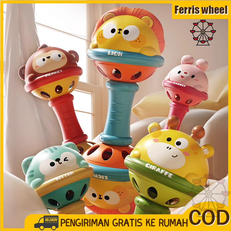جغجغه دمبلی نوزاد 1163 طرح حیوانات Little Tin Lok