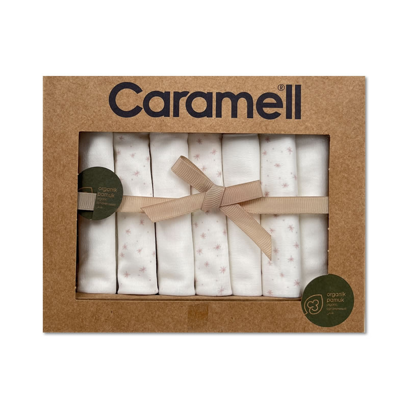 دستمال 7 عددی دست و صورت ارگانیک کارامل Caramell — تصویر ۲