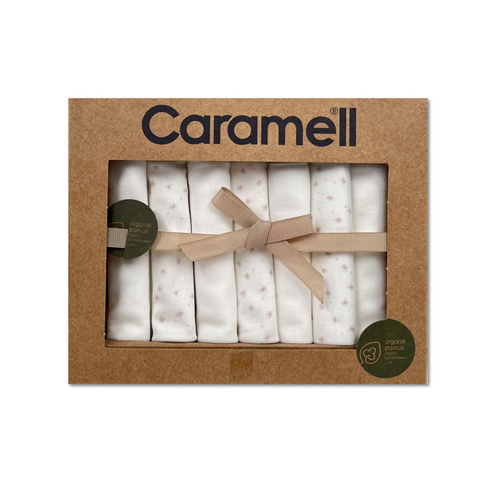 دستمال 7 عددی دست و صورت ارگانیک کارامل Caramell — تصویر ۵