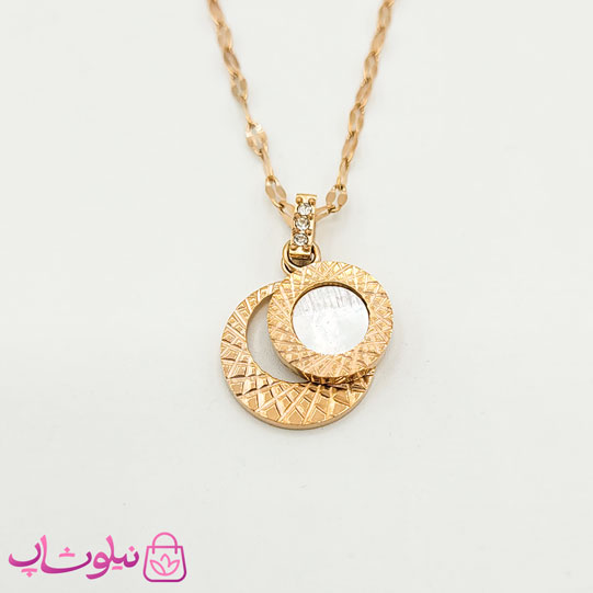 گردنبند دخترانه ظریف استیل رزگلد کد 112 — تصویر ۲