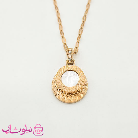 گردنبند دخترانه ظریف استیل رزگلد کد 112 — تصویر ۳