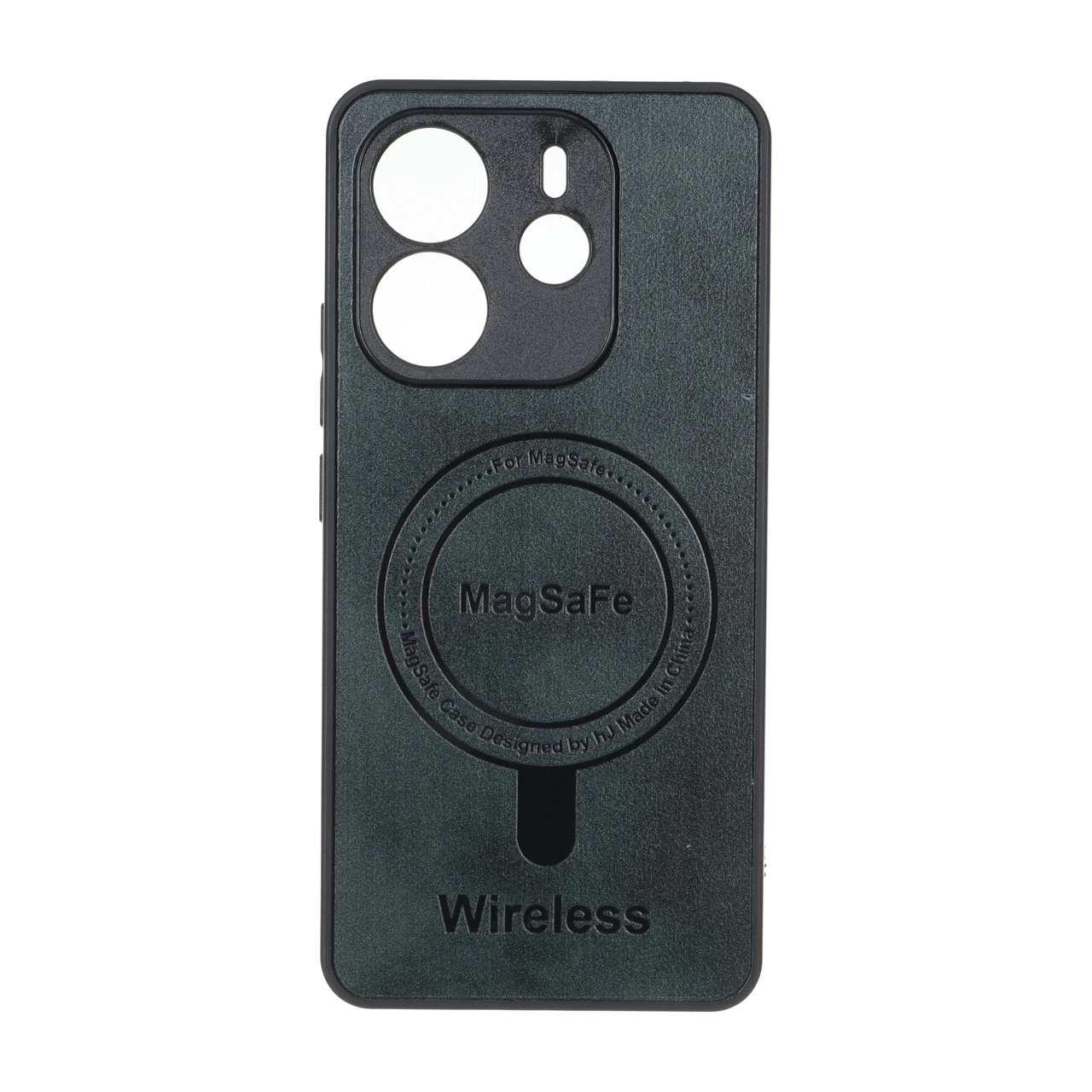 قاب Wireless طرح مگ سیف محافظ لنز برجسته Xiaomi Redmi Note 14 4G – سبز تیره
