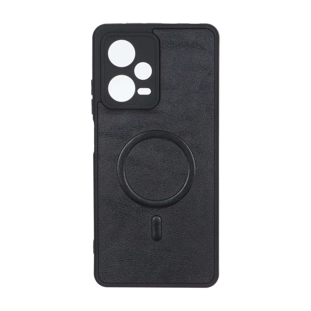 قاب چرمی طرح مگ سیف محافظ لنزدار Xiaomi Redmi Note 12 Pro 5G – مشکی