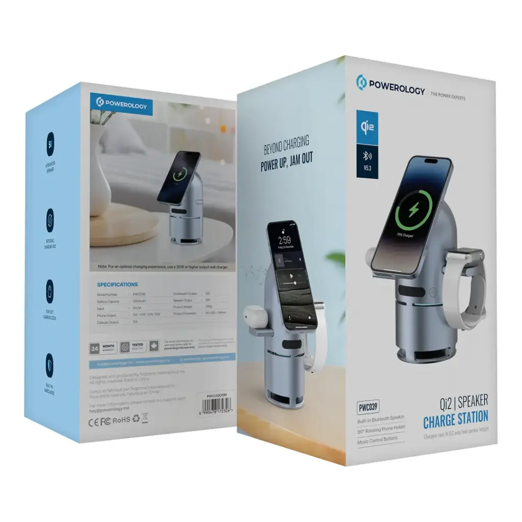استند شارژر پاورولوژی Powerology Qi2 PWC039 Speaker Charge Station — تصویر ۶