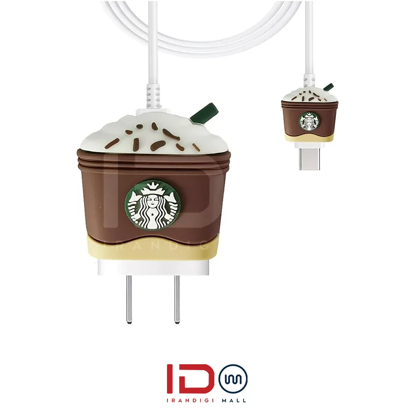 کاور و محافظ سیلیکونی اورجینال شارژر گوشی موبایل اپل مدل 20 وات 3 پین طرح فانتزی کارتونی