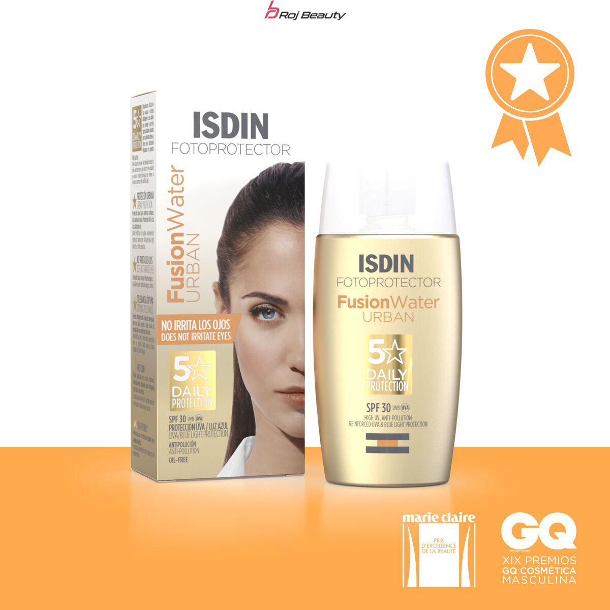 کرم ضد آفتاب بی رنگ ایزدین SPF30 مدل Fusion Water Urban مناسب انوع پوست حجم 50 میلی لیتر — تصویر ۳