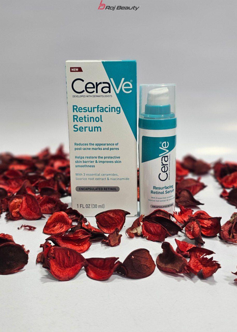 سرم رتینول سراوی حاوی سراماید و نیاسینامید مناسب پوست های مستعد لک CeraVe Resurfacing Retinol Serum with Ceramides & Niacinamide for Blemish-Prone Skin 30ml — تصویر ۸