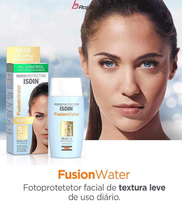 کرم ضد آفتاب ایزدین izdin فیوژن واتر بی رنگ spf 50 مدل intense hydrating حجم 50 میل fusion water isdin 50ml daily 5 star — تصویر ۵