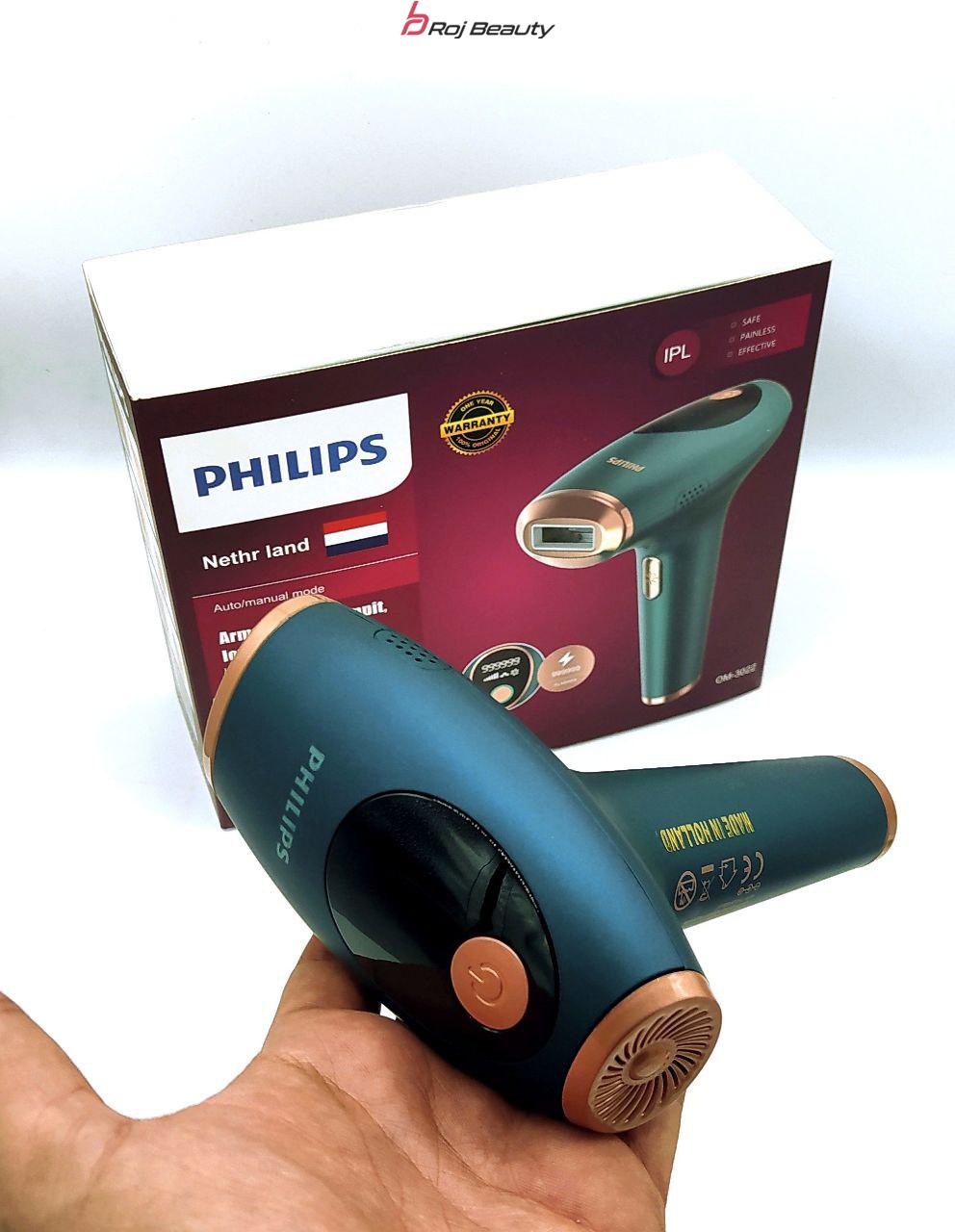 لیزر خانگی فیلیپس Philips دائمی موهای زائد صورت و بدن زنان، حذف موهای زائد دارای 1میلیون شاتOM3022 — تصویر ۵