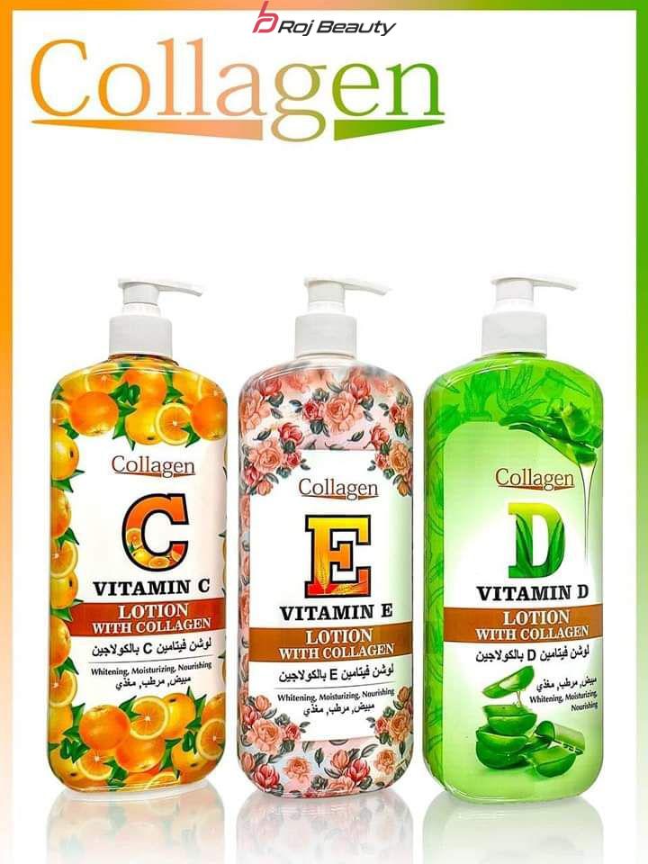 لوسیون بدنLOTION درعصاره ویتامین های C-D-E کلاژن سازی سفید کننده مرطوب کننده — تصویر ۲