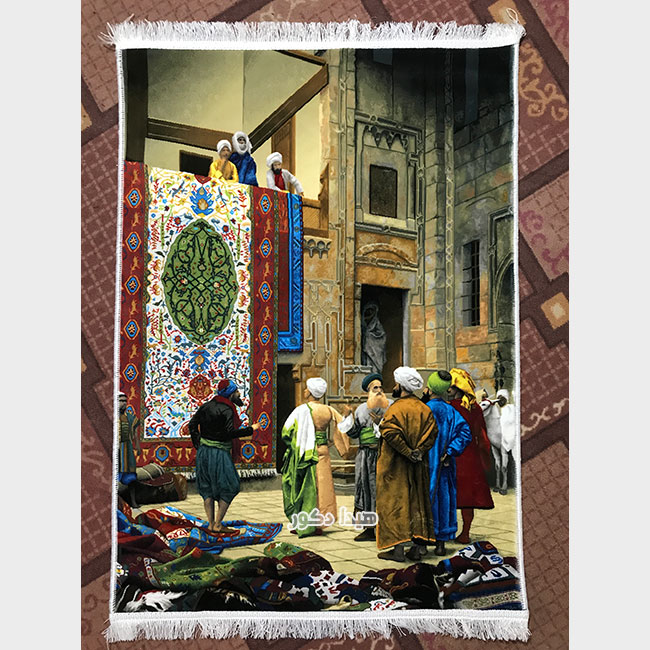 تابلو فرش ماشینی بازار فرش فروشان قاهره مصر – 3841 — تصویر ۳
