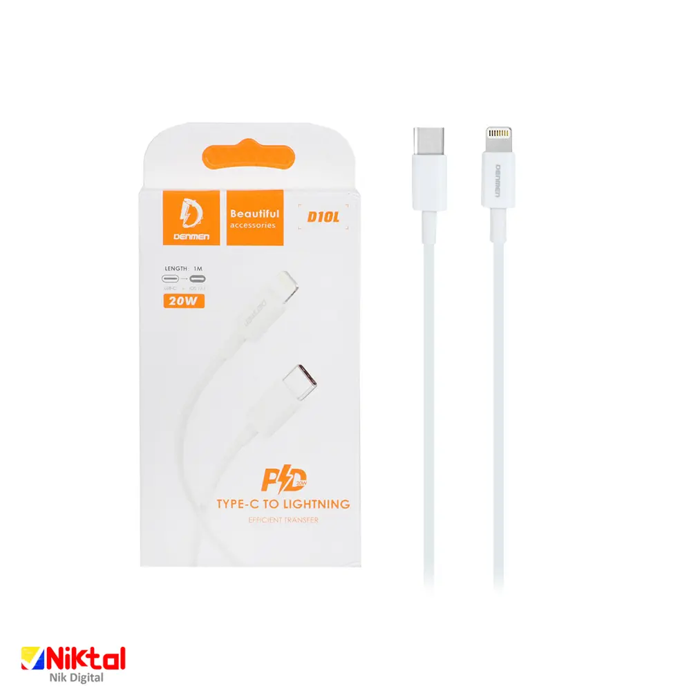 کابل تبدیل USB-C به لایتنینگ دنمن مدل D10L | طول 1 متر — تصویر ۲