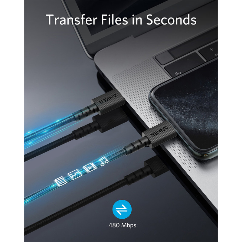 کابل تبدیل USB به لایتنینگ انکر مدل A8012 طول 0.9 متر — تصویر ۶