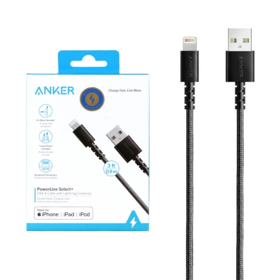 کابل تبدیل USB به لایتنینگ انکر مدل A8012 طول 0.9 متر