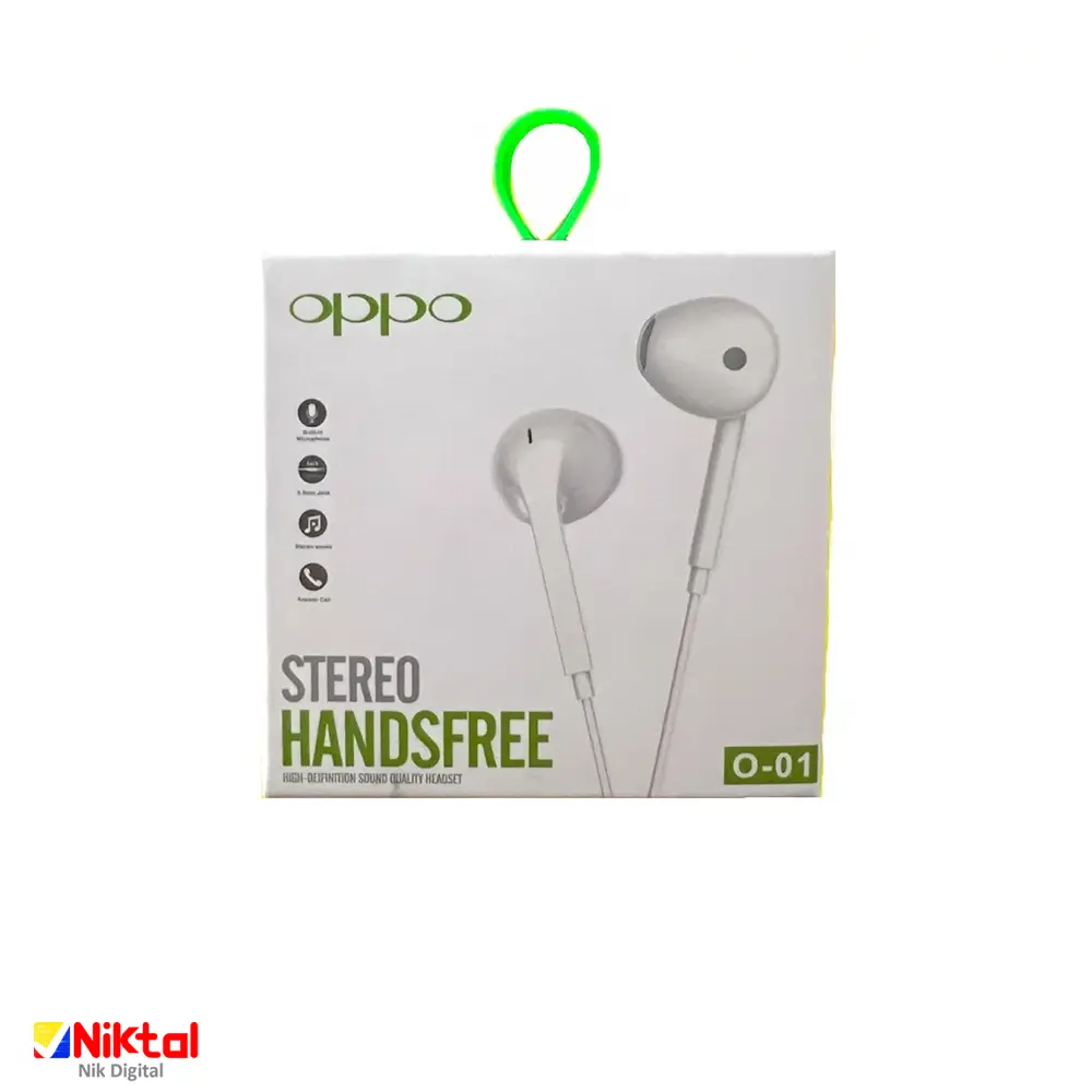 هندزفرى سیمی مدل OPPO O-01 | با طول کابل 1.2 متری