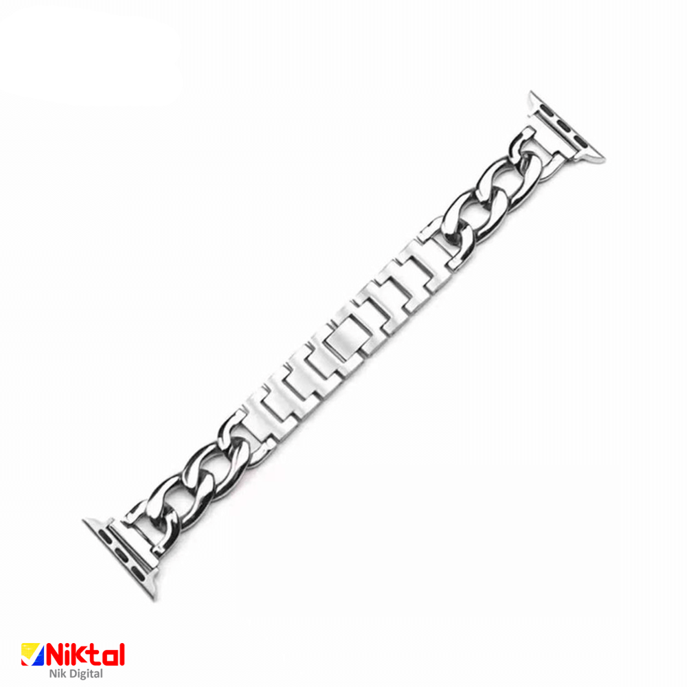 بند اپل واچ طرح کارتیر BSF6 | در دو رنگ مشکی و سیلور — تصویر ۳