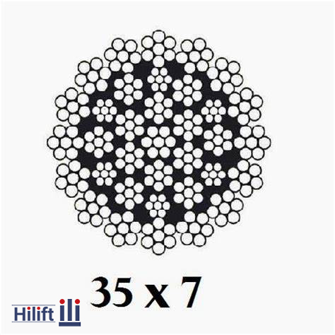 سیم بکسل نتاب (پوست ماری) چینی ساختار 7*35 IWRC تمام فولاد سایز 14mm — تصویر ۲