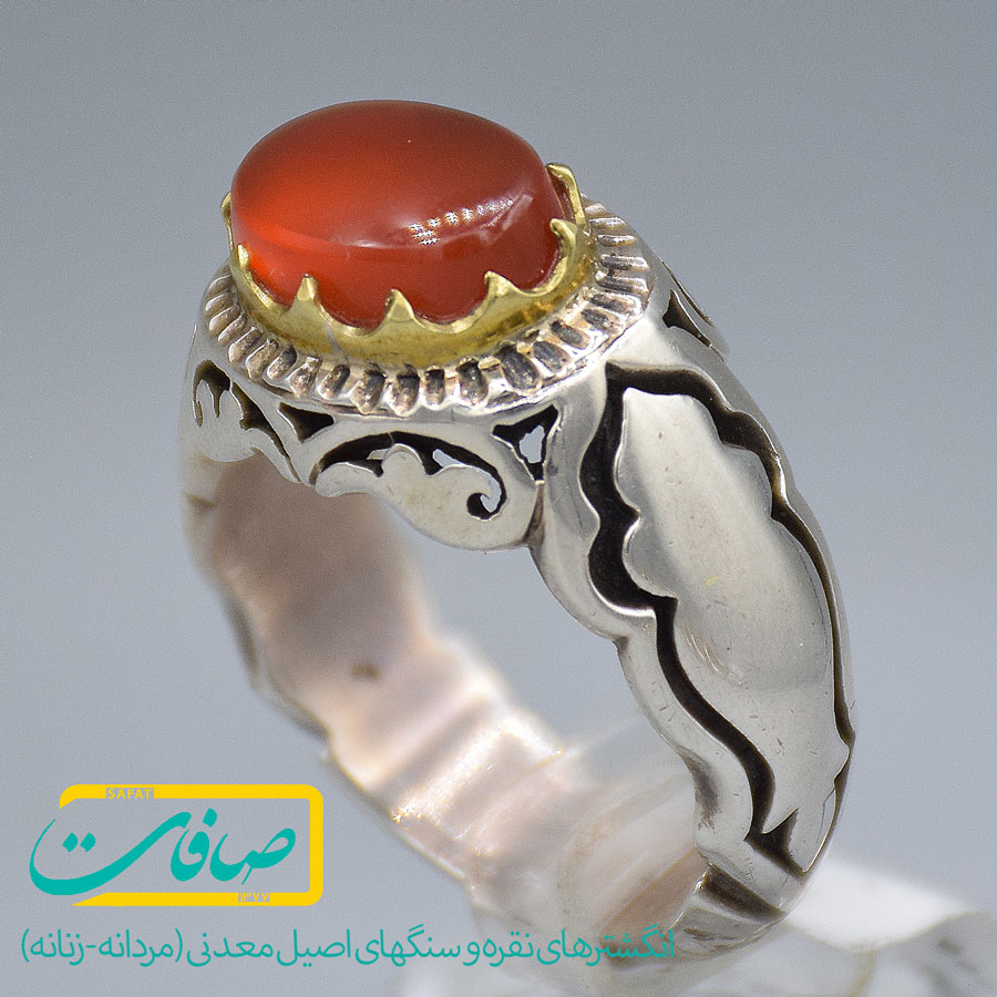 انگشتر عقیق یمنی مردانه «کد 3708» — تصویر ۲