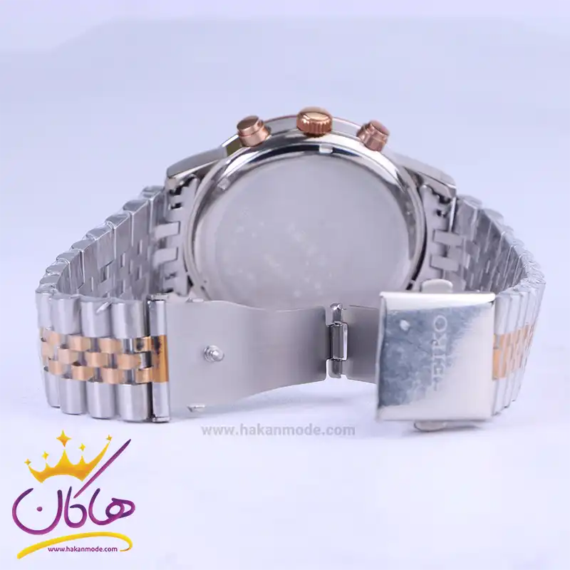 ساعت عقربه ای سیکو مردانه فلزی نقره ای رزگلد صفحه سفید G22053/1 — تصویر ۴