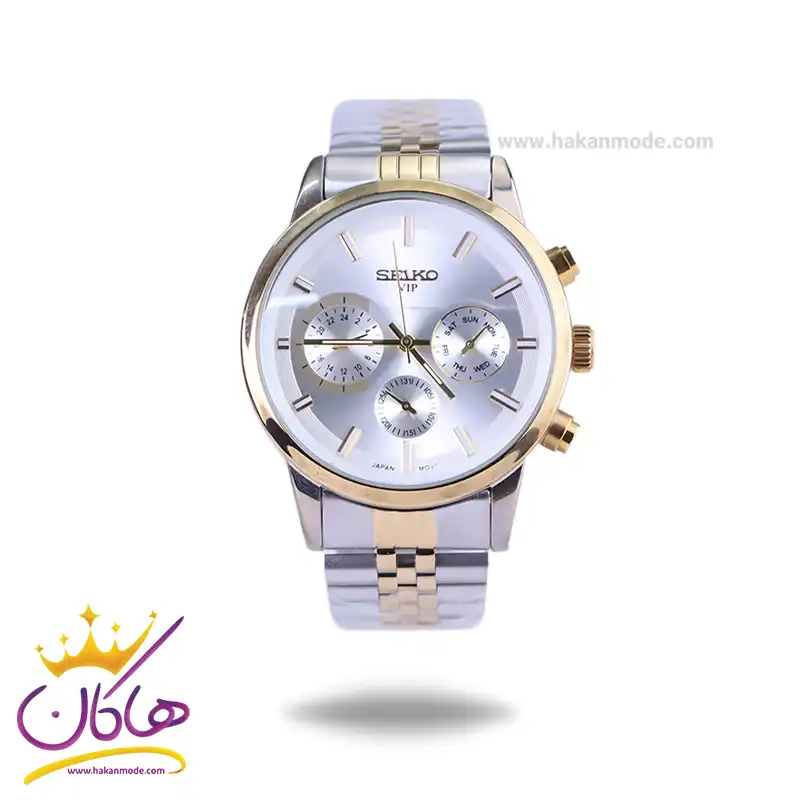 ساعت عقربه ای سیکو مردانه فلزی نقره ای رزگلد صفحه سفید G22053/1 — تصویر ۵