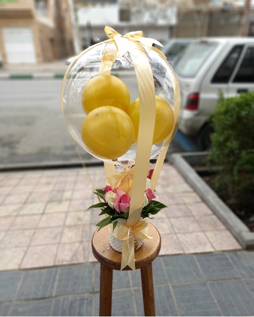 باکس بالون بادکنک دار رز رنگی 10 شاخه کد 1019