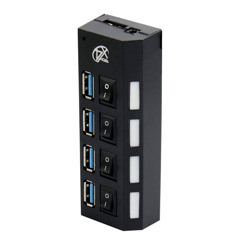 هاب 4 پورت USB3.0 کلید دار مدل X4Tech X401