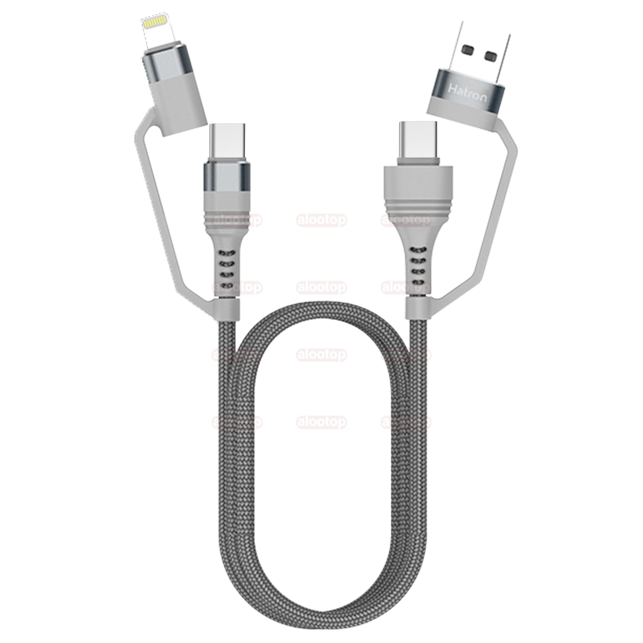 کابل تبدیل تبدیل USB/USB-C به USB-C/لایتنینگ هترون مدل HC450P