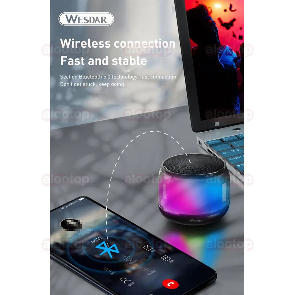 اسپیکر بلوتوثی وسدار مدل K360 — تصویر ۲