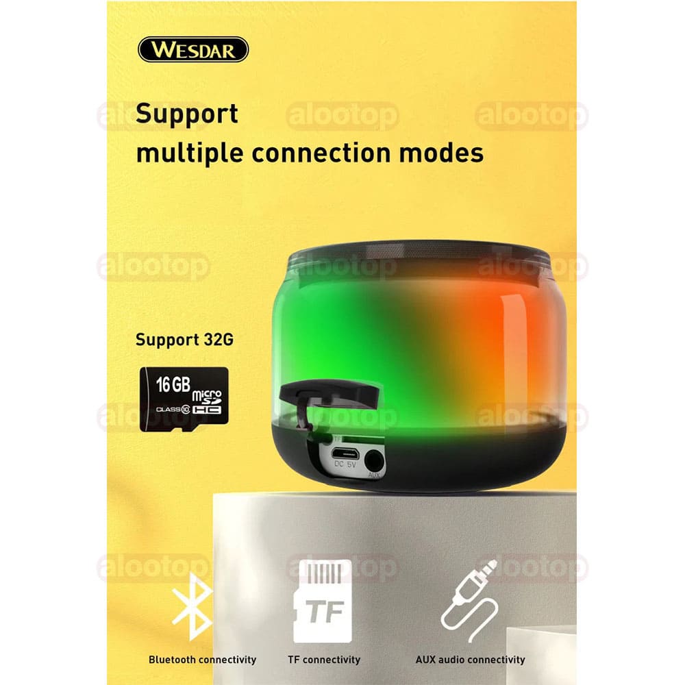 اسپیکر بلوتوثی وسدار مدل K360 — تصویر ۳