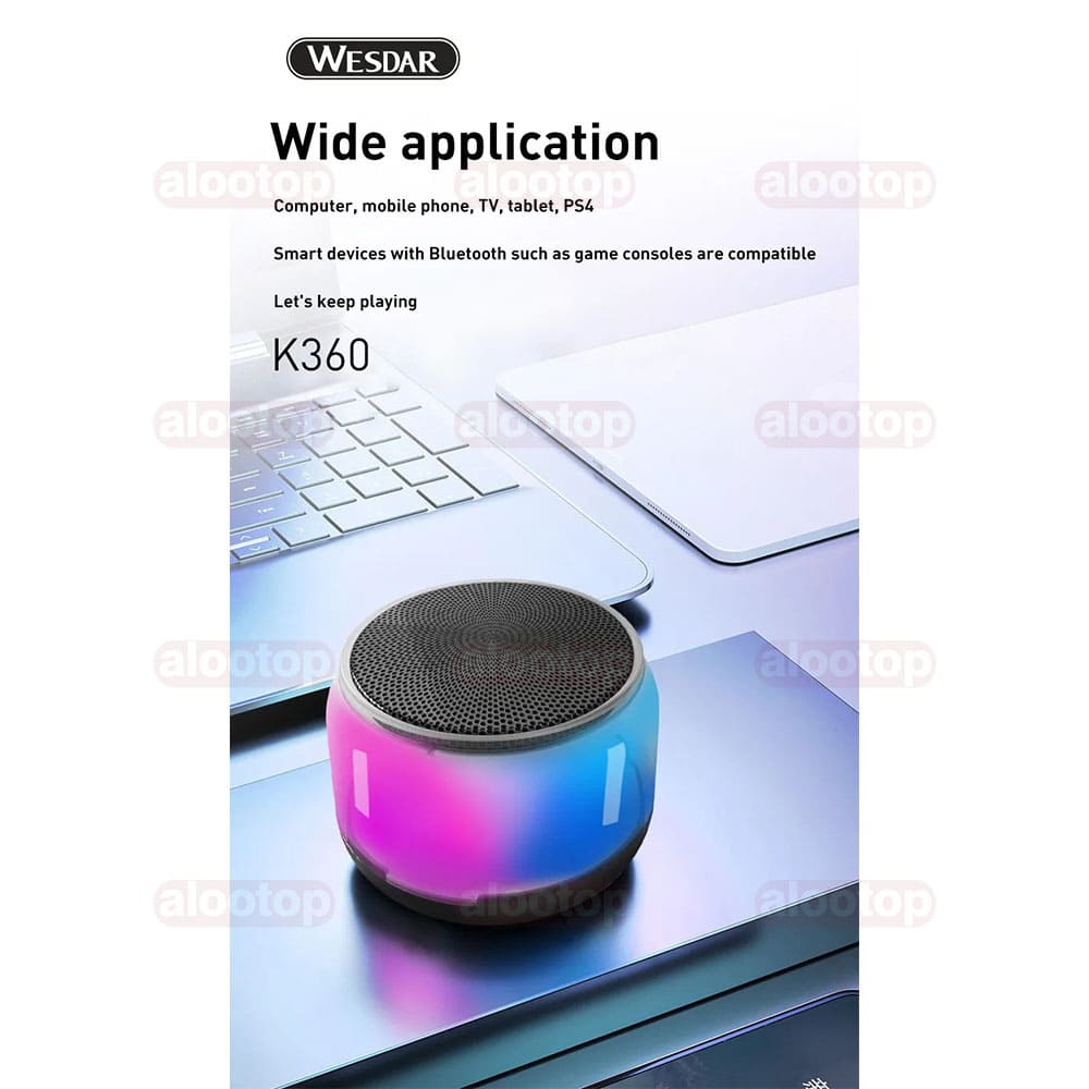اسپیکر بلوتوثی وسدار مدل K360 — تصویر ۶