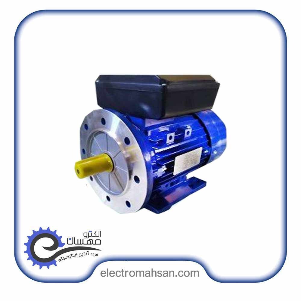 الکتروموتور دیزل ساز 0.55 کیلووات (3/4 اسب) تک فاز کلاچ دار 3000 دور تمام فلنج B35 پوسته آلومینیوم — تصویر ۲