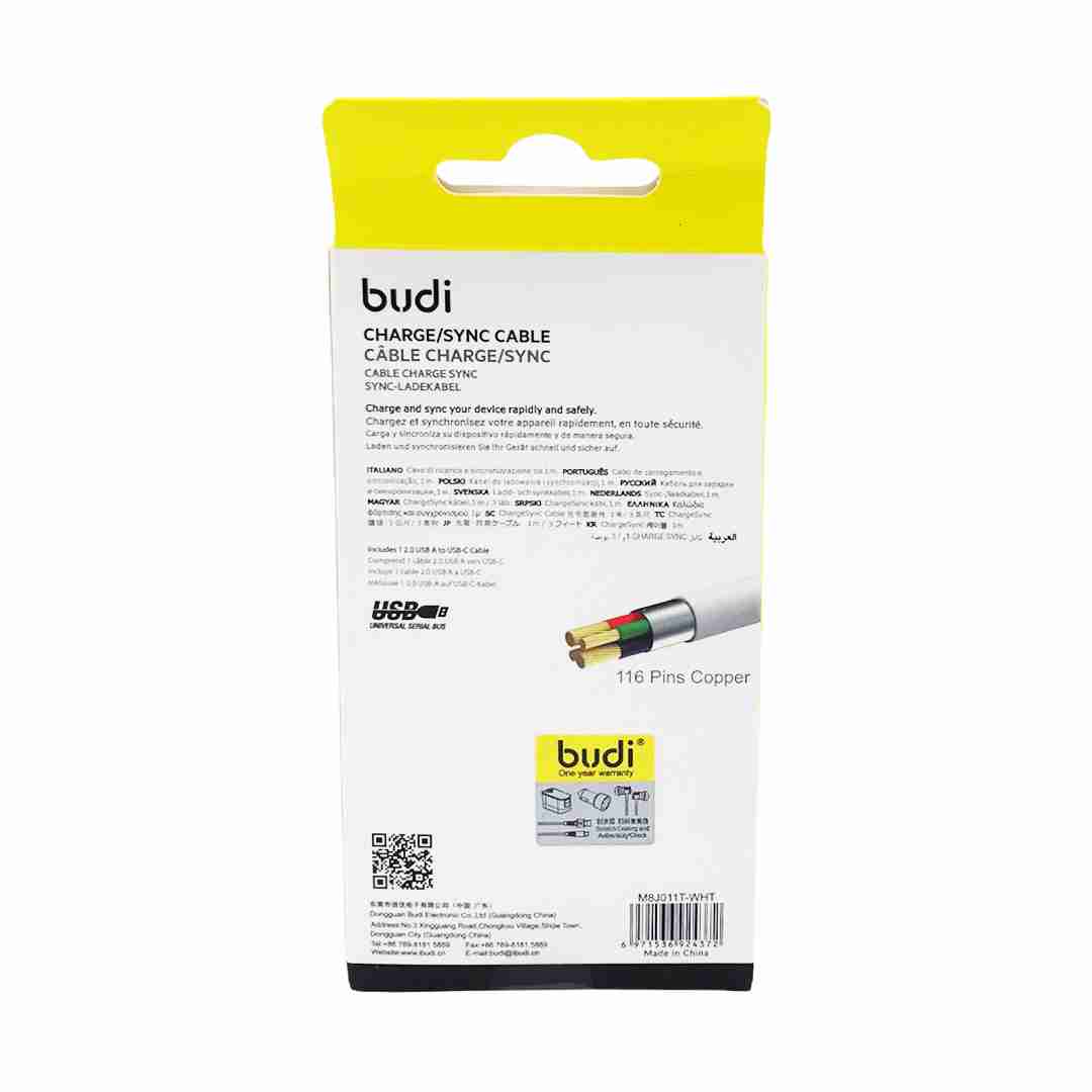 کابل Type-C Budi اصل — تصویر ۳