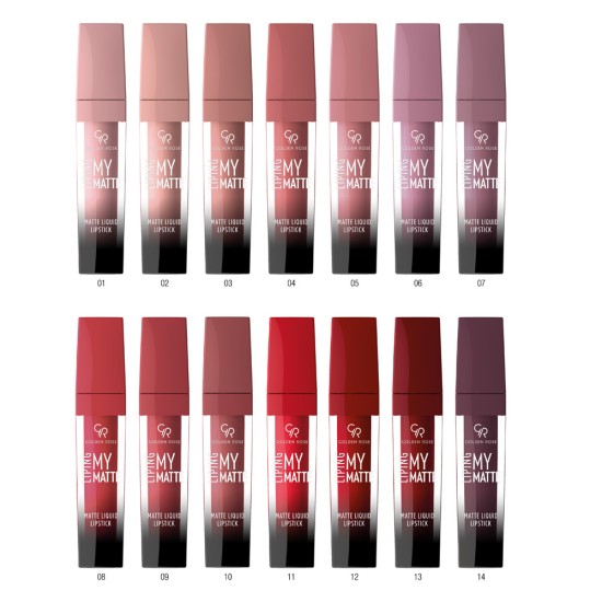رژ لب مایع و مات گلدن رز Golden rose مدل Liping My Matte شماره 30 — تصویر ۴
