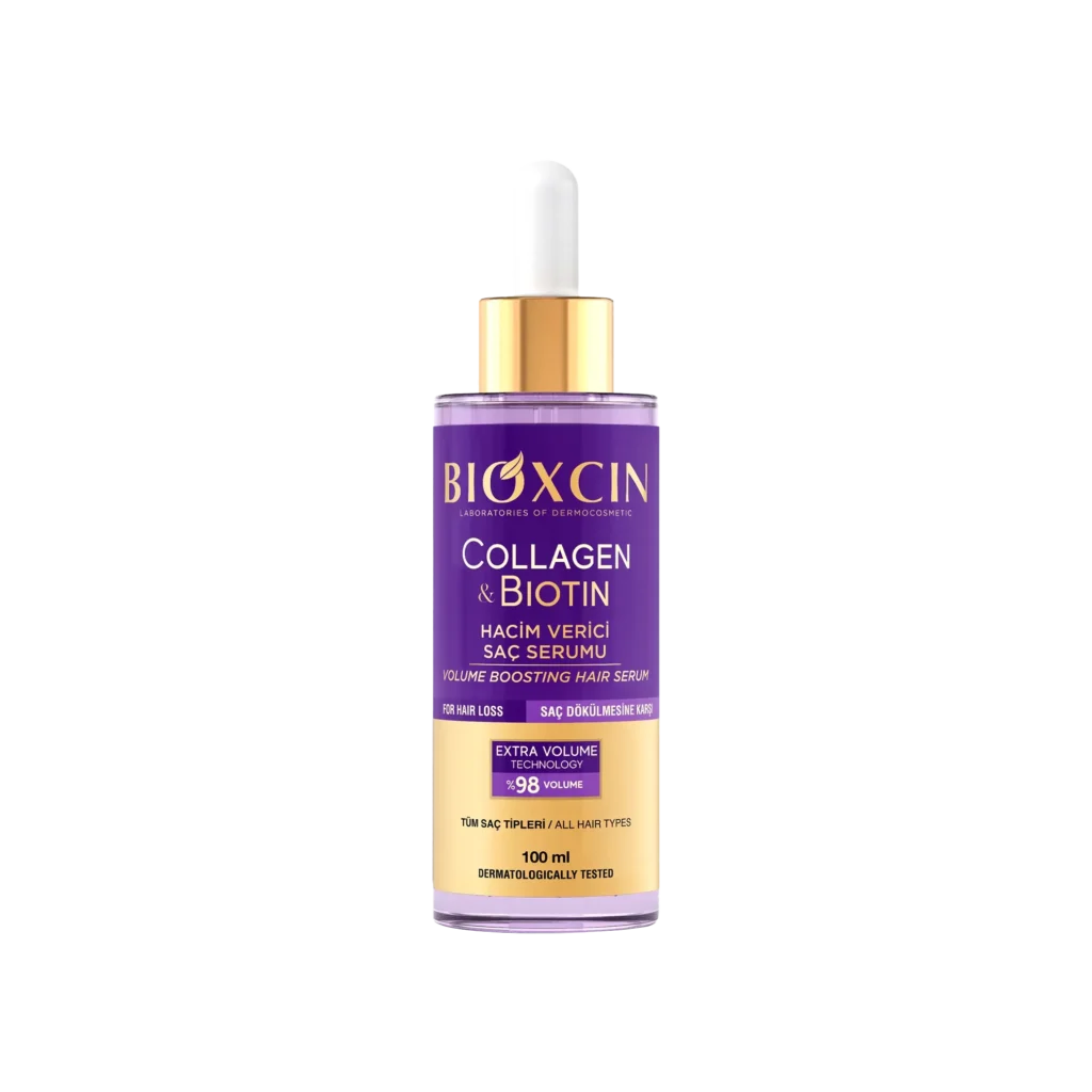 سرم مو ضدریزش و حجم دهنده بیوکسین Bioxcin حاوی کلاژن و بیوتین 100 میل