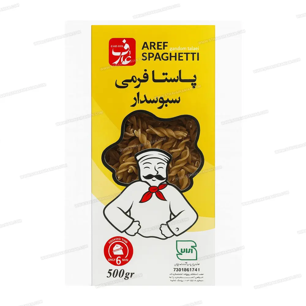 پاستا فرمی پیچی سبوسدار عارف ۵۰۰ گرمی با بهترین قیمت + خرید آنلاین — تصویر ۲