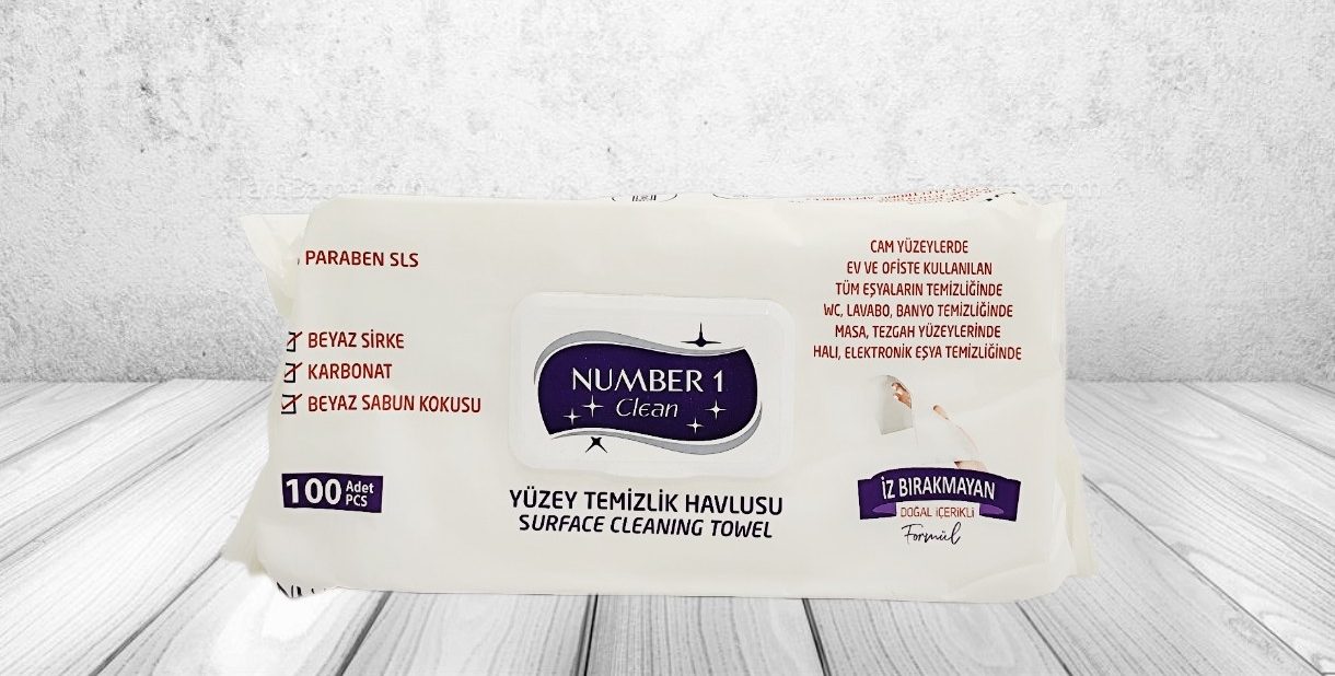 دستمال مرطوب همه کاره نامبر وان Number 1 Clean مناسب انواع سطوح 100 عددی — تصویر ۲