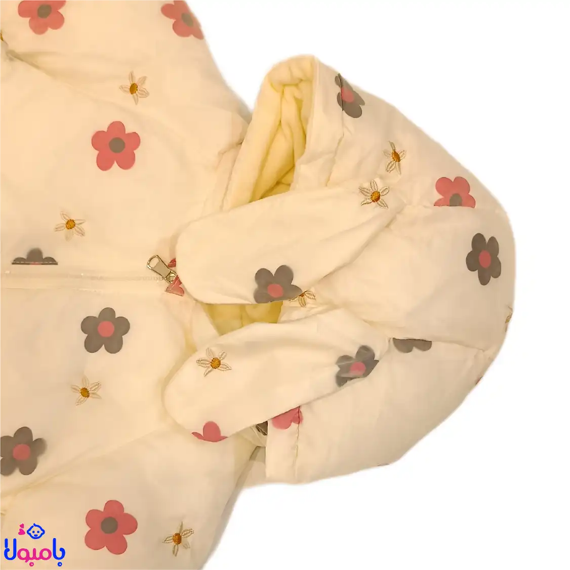 کاپشن سرهمی دخترانه HQSD گل گلی — تصویر ۶